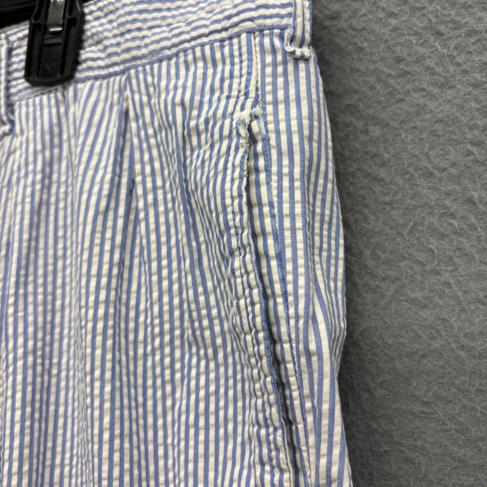 Polo Ralph Lauren Mens Blue White Striped Seersucker Pleated Pants 38x30 USA